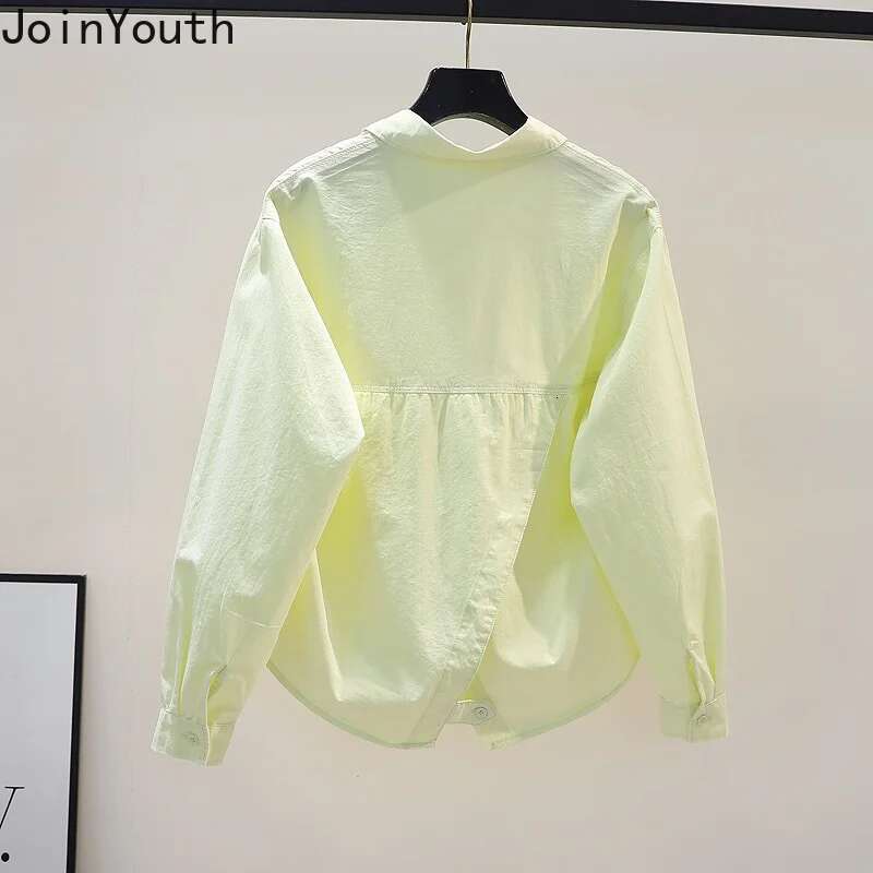 2025 Blusas Mujer De Moda Long Sleeve Loose Blouse Women Clothing Fashion Korean Casual Shirts Split Vintage Blouses Tops 27p490