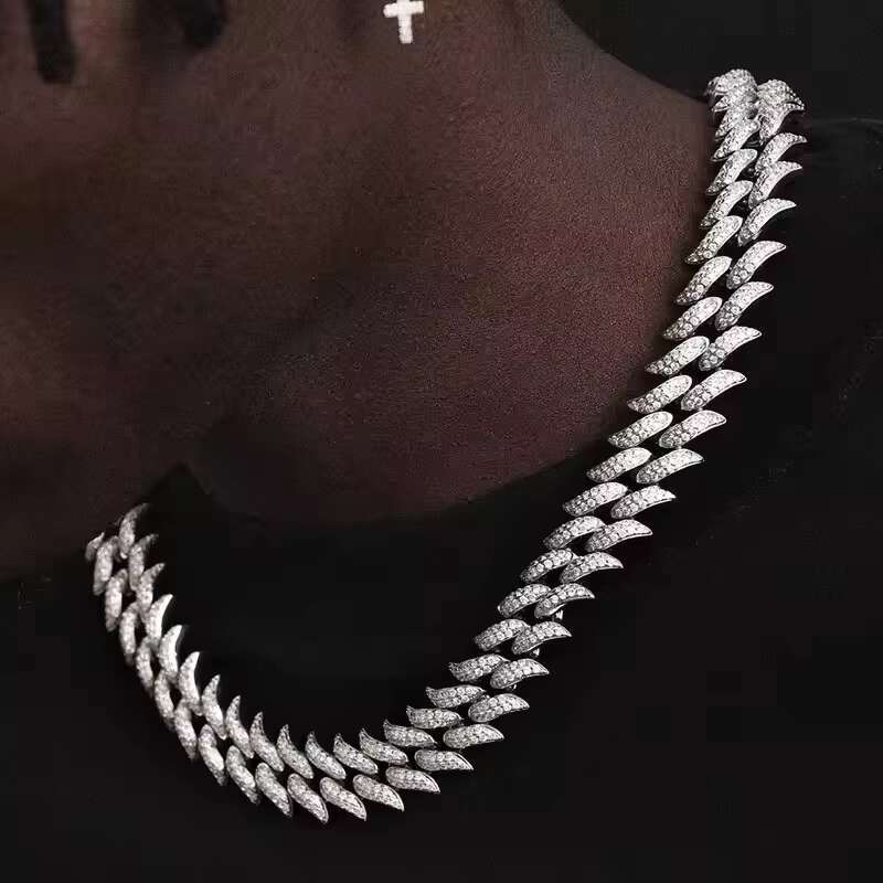 VVS1 D Color Tennis Necklace 925 Silver 2-6.5mm D Color VVS Diamond Link Chain Necklace Iced Out Moissanite Jewelry Chain Men