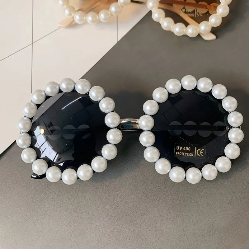 Pearl Round Sunglasse Small Frame Oval Vintage Sunglasses Elegant Retro Steampunk Sunglasses Men 250617