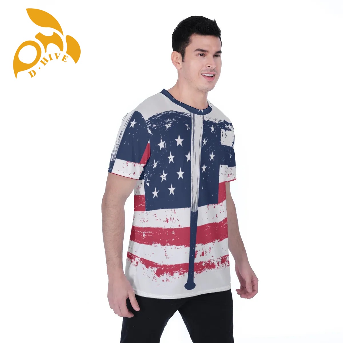 free shipping of customized fashionable All-Over Print Men's T-shirt | Birdseye with exquisite Round neck design High-quality fabric Sports