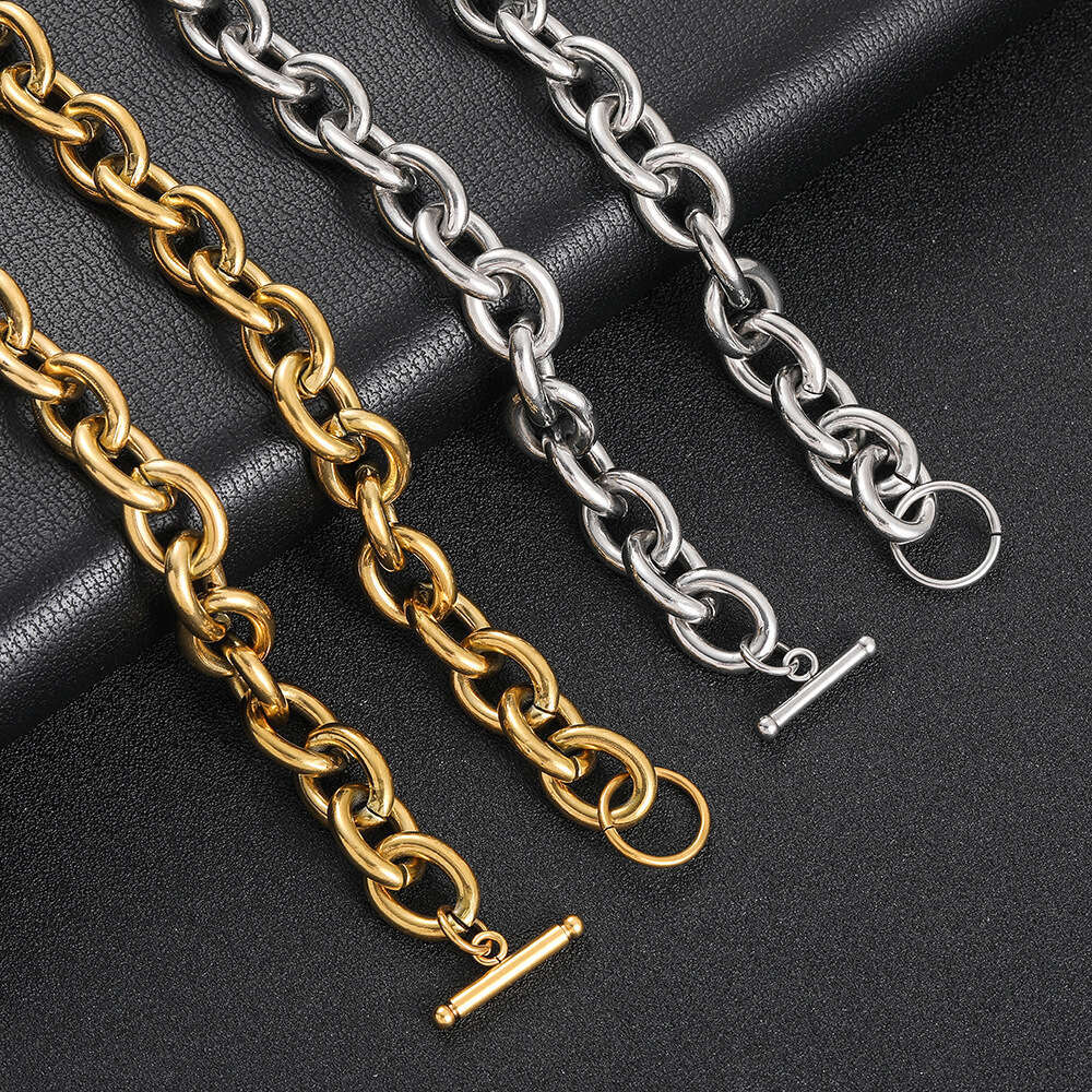 12mm Stainless Cross O Chain Men's Hip Hop Titanium Steel Necklace 040f