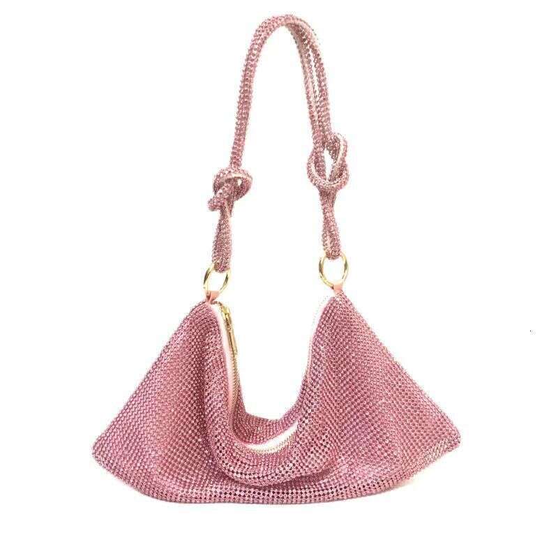 2024 New Women's with Rhinestones Handbag Party Evening Rhinestone Underarm Handheld Small Bag