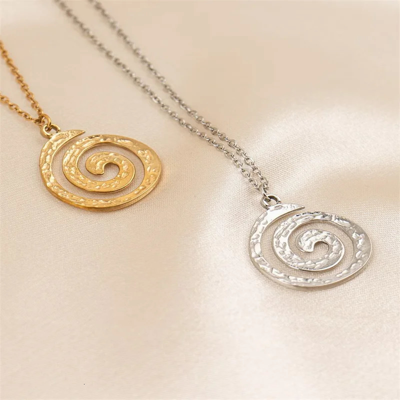 Greek Spiral Pendant Necklace - Perfect Gift - Stainless Steel 250617