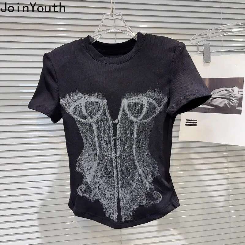 White Woman T Shirts Summer Crop Tops Short Sleeve O-neck Tees Casual Tunic Y2k T-shirt 2025 Ropa Mujer Fashion Korean Camisetas