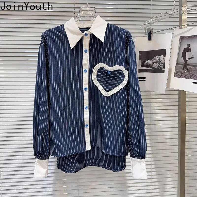Women Clothing 2 Piece Set Roupas Femme Long Sleeve Loose Striped Blouse Bandage A-line Mini Skirt Outfits Fashion Summer Suit