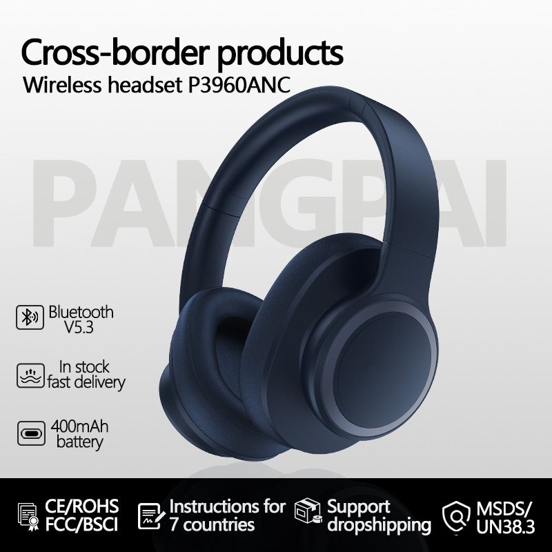 Active Noise Cancelling Headset Bluetooth Headset All-inclusive Ear Heavy Low Music Headset