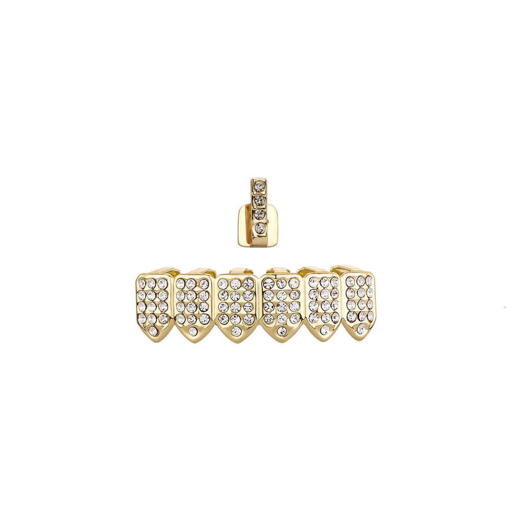 Jin Ao Real Plated Eco-friendly Braces Cross Full Dia Gold Teeth Personality Combination Unisex Cool Tooth Jewelry