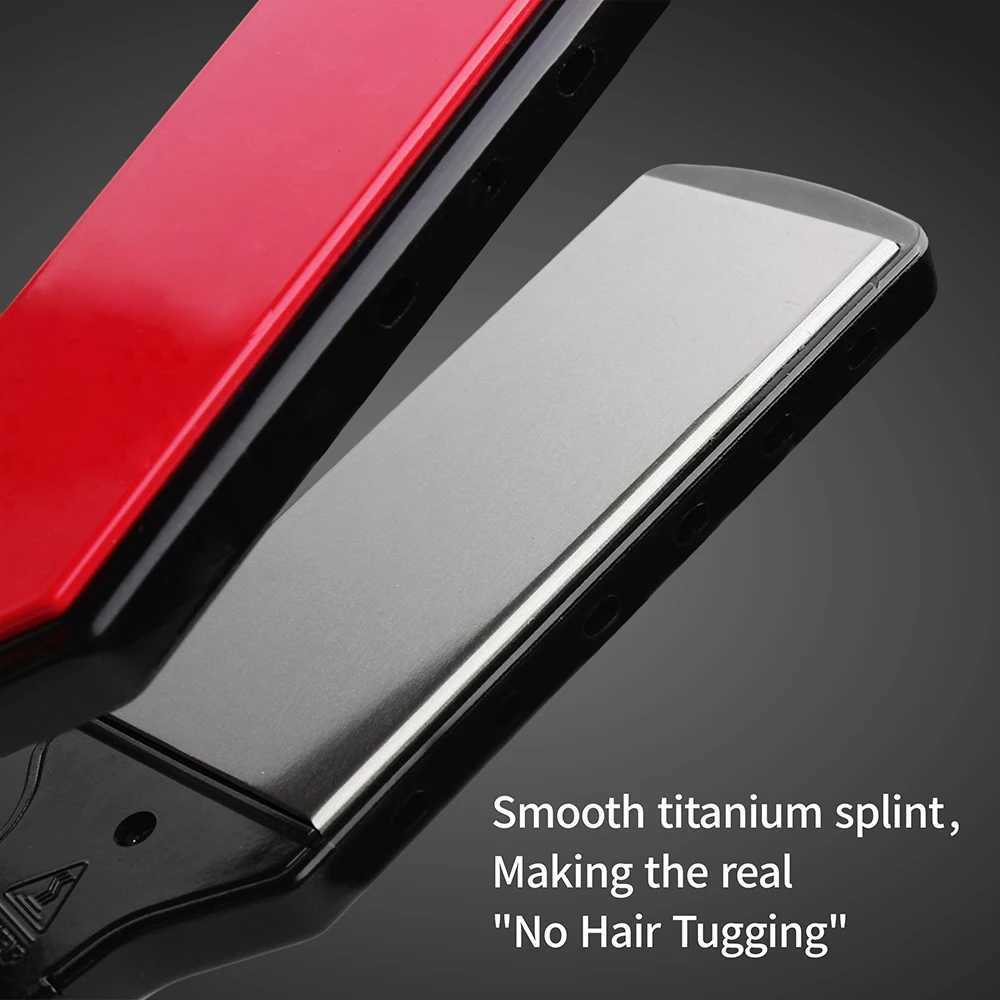 Hair Straightener Titanium 480F High Temperature Professional Wide Plates Irons PTC Treatment Hair Flat Iron and BrushXJ250621