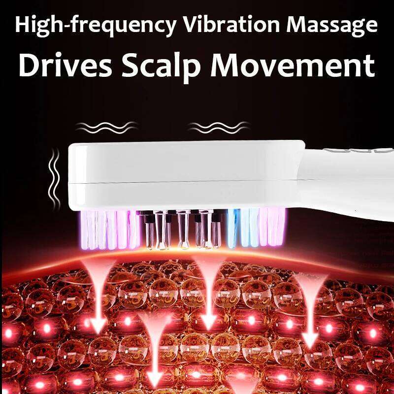 EMS Electric Comb Growth Applicator LED Red Light Therapy Anti-Hair Loss Head Massage Hair Brush Scalp Treatment