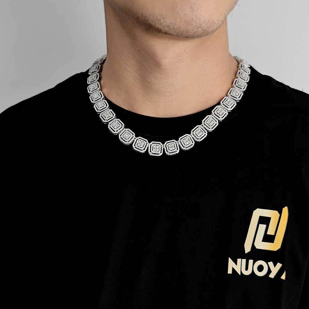 Hip Hop for Men 13mm Mixed Zircon Ice Sugar Chain Trendy Brand Personality Men's Necklace Jewelry 2417