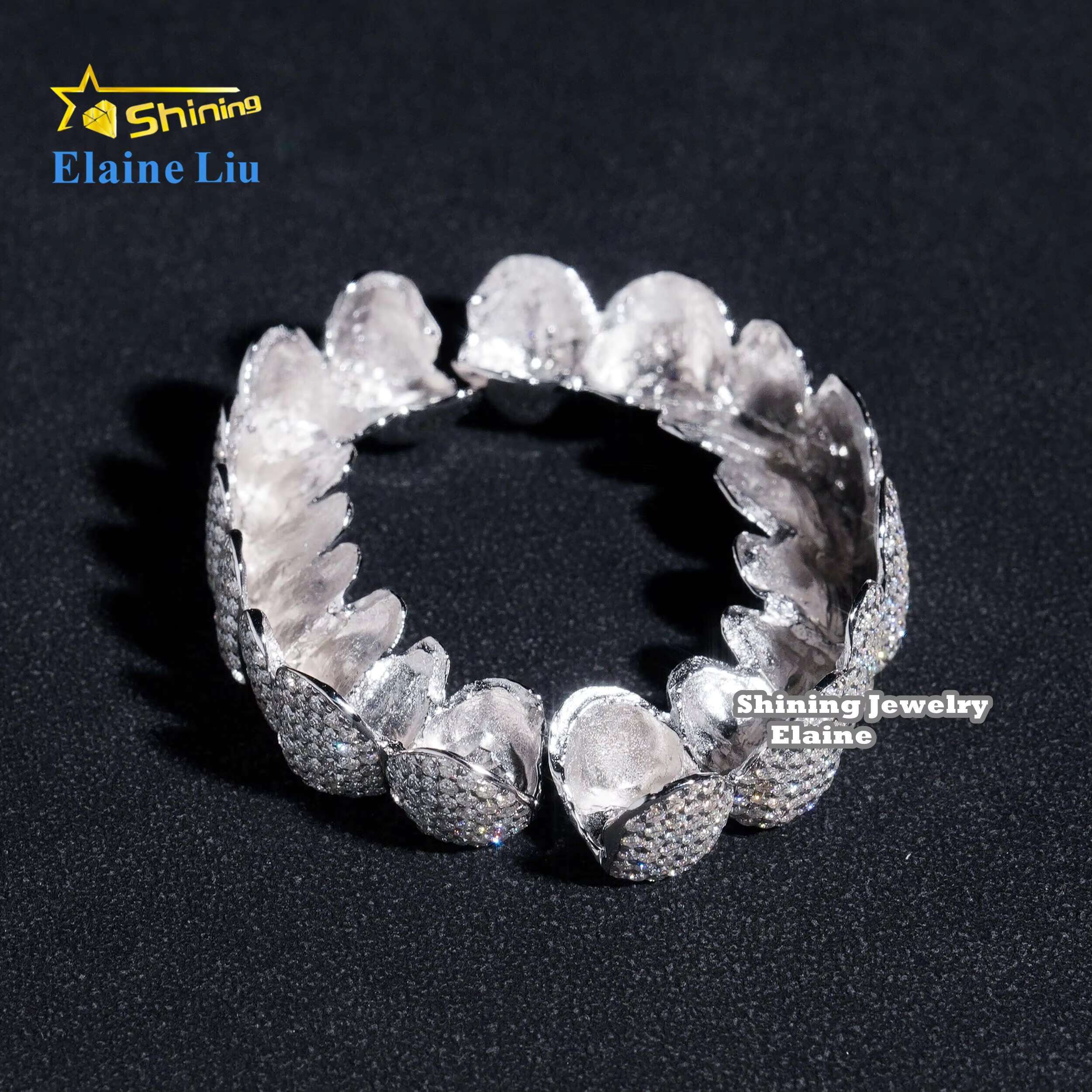 Custom Silver 925 10k 14k 18k Real Gold Grillz Hip Hop Jewelry Iced Out Vvs Moissanite Diamond Customize Grillz