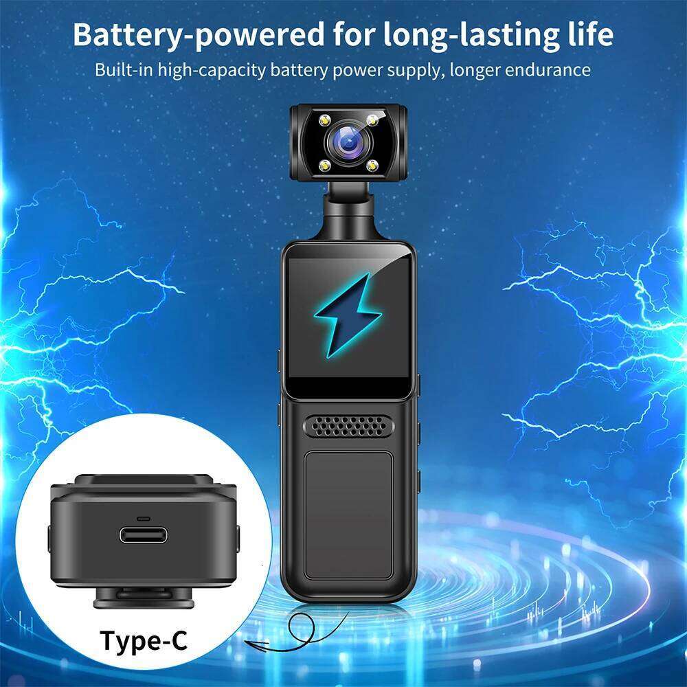 128GB 4K Ultra HD Action Mini Camera 180 Rotatable Vlog Wifi Sports Cam Waterproof Case Helmet Travel Bicycle Driver Recorder