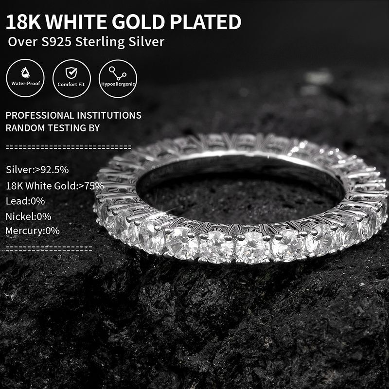 New Arrival Creative Minimalist Hip Hop Ring Luxury Micro Pave Diamond Personalized Moissanite silver jewelry rings