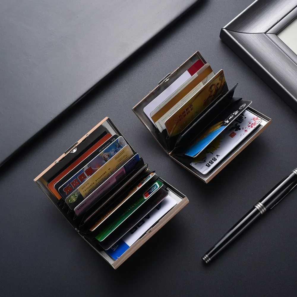 New Business Holder Business Card Box Stainless Steel Card Holder Men and Women Metal Ultra-thin Bank Cardholder Z250621