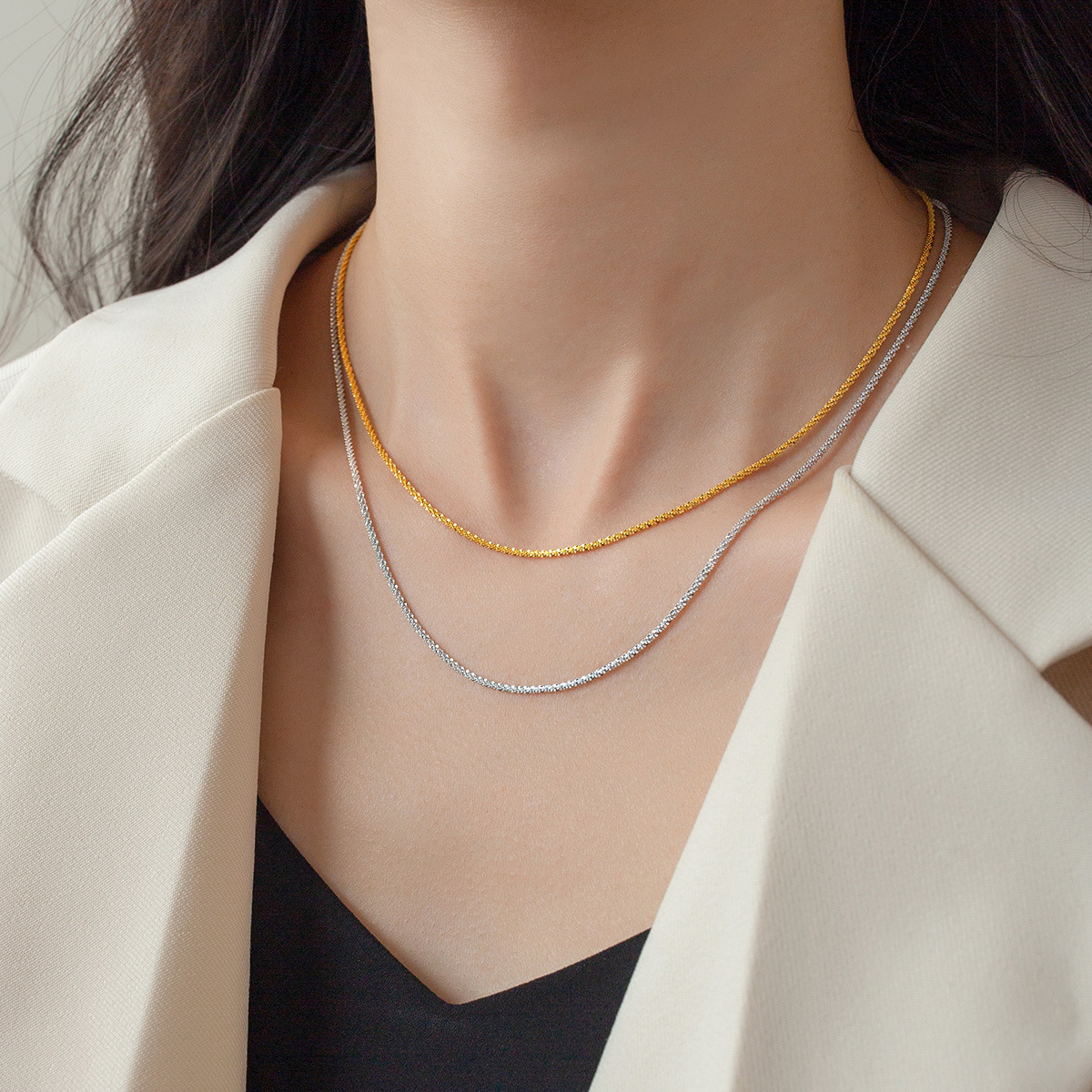 Choucong Ins Top Sell Sparkling Simple Fashion Jewelry Genuine 100% 925 Sterling Silver Bright Party Bright Women Lady Chains Star Necklace For Lover 