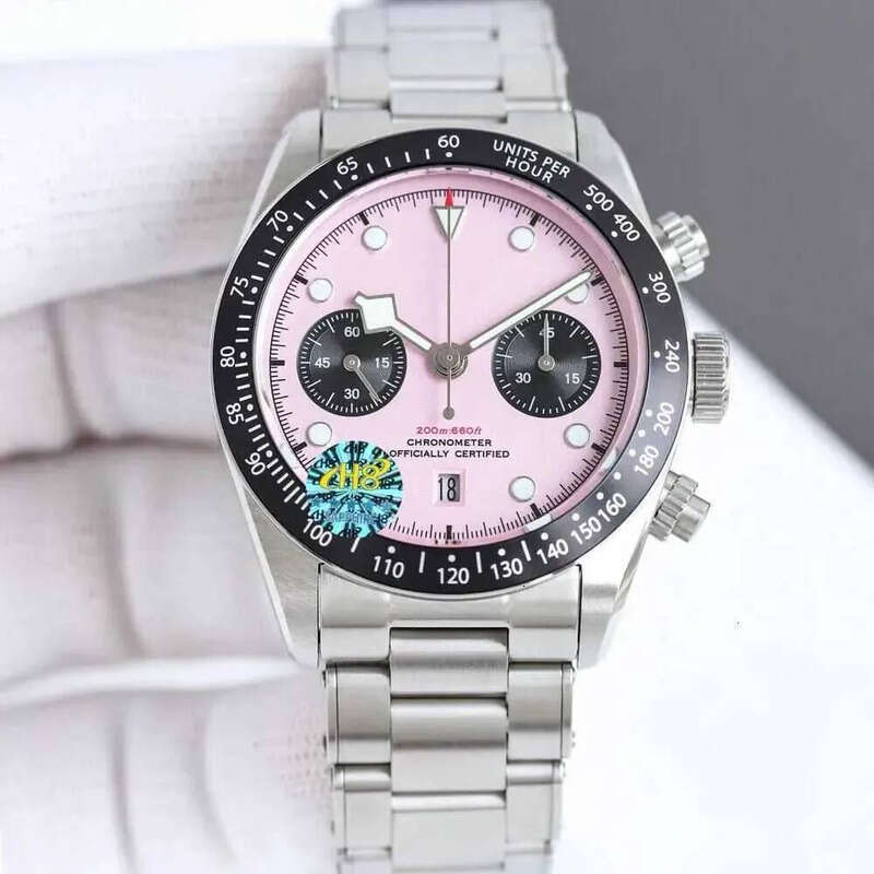 Pink Black Bay M79360N-0019 Men's 41mm Automatic Chronograph Watch Sapphire Glass AAAAh87h8