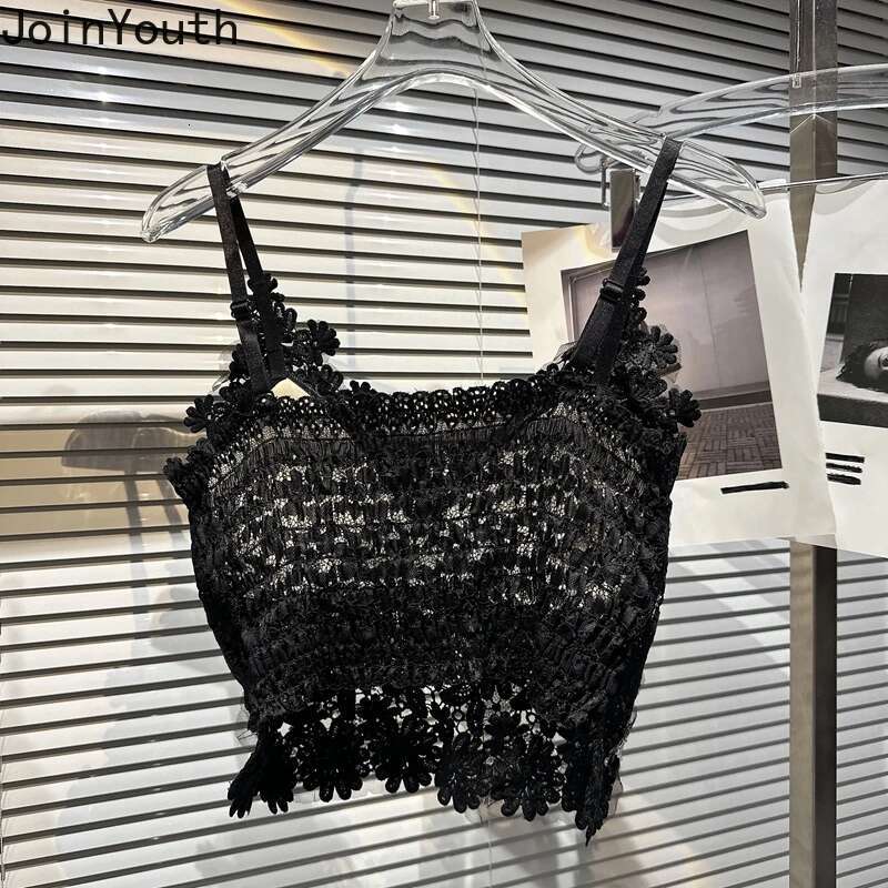 2025 Women Clothes Sexy Vest Heavy Diamond Temperament Tees Fashion Korean Camis Crop Tops Floral Lace Sexy Tanks Ropa Mujer