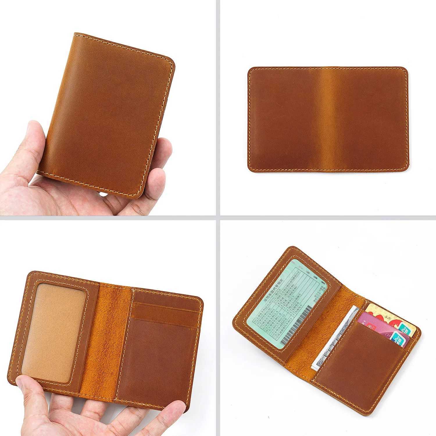 Holder for Men Bank Cards Holders Genuine Leather Wallet Mini Money Clips Business Women Small Purse Pouch Z250621
