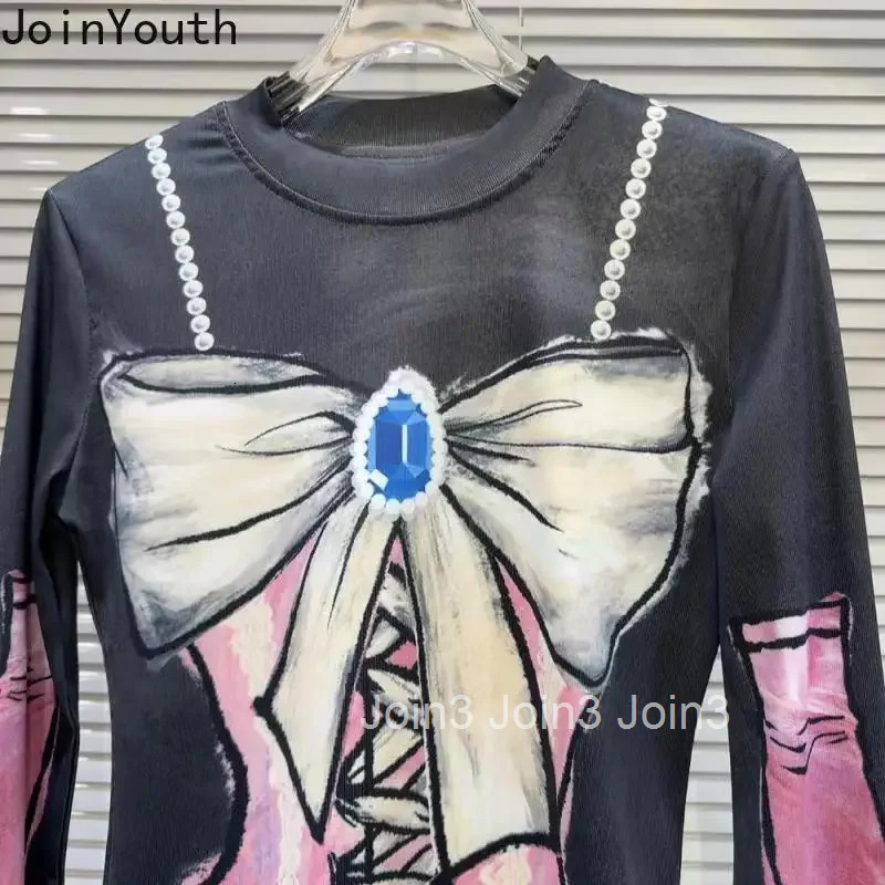 2025 Ropa Mujer Harajuku T Shirts for Women O-neck Long Sleeve Tunic Tees Fashion Butterfly Print Camisetas Casual Y2k Tshirt