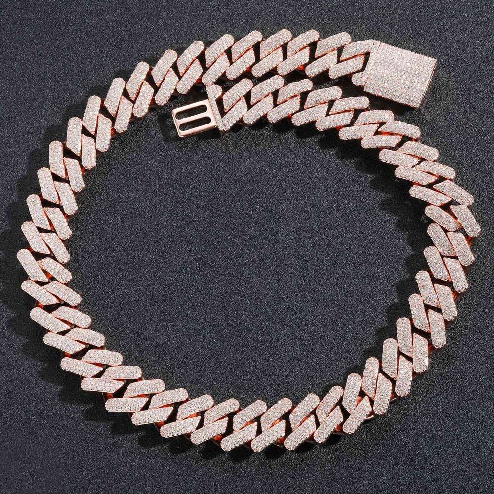 20MM Box Clasp Miami Heavy Craft Bar Cuban Chain Full Zircon Hip Hop Men's Necklace 05f9