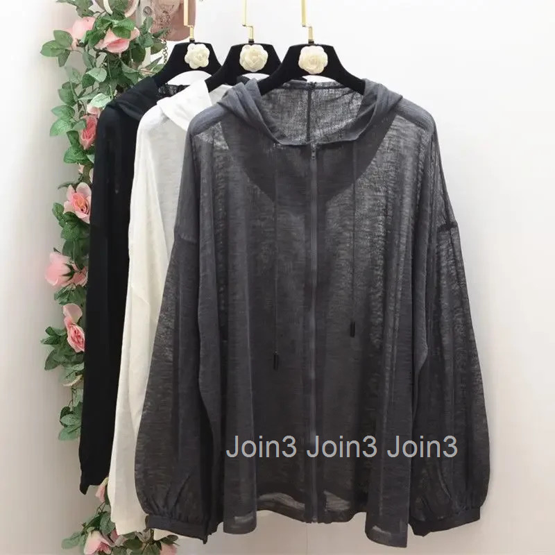 Streetwear Casual Women Jackets Fashion Oversized Tops 2025 Ropa Mujer Long Sleeve Hooded See Throught Summer Coat Y2k Clothes