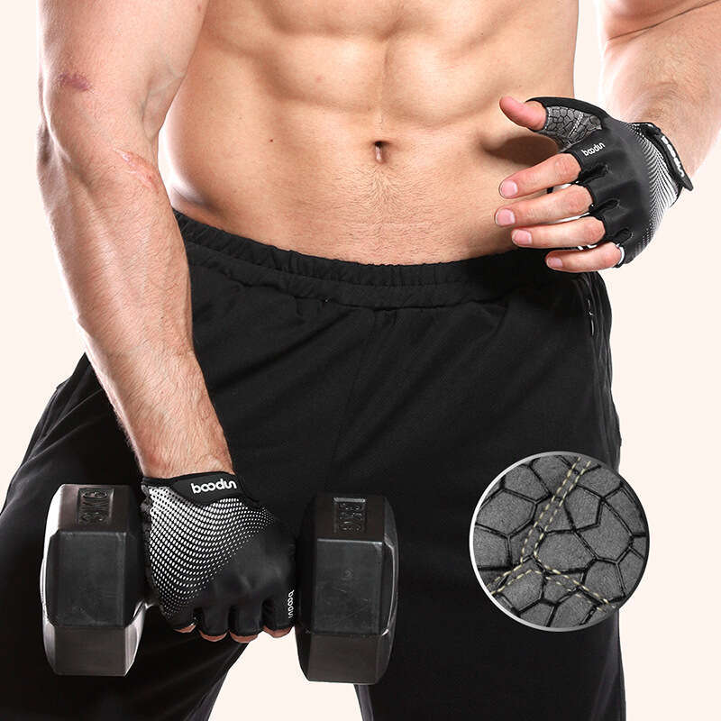 Outdoor fitness gloves horizontal bar anti-cocoon silicone printing anti-slip half finger fitness gloves