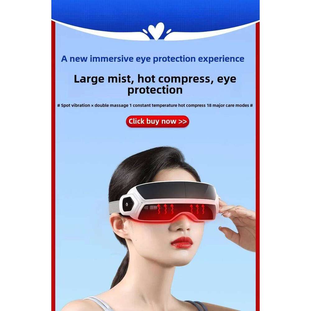 Designer Luxury Atomized Steam Massager Bone Conduction Bluetooth Music Airbag Pressure Vibrator Smart Eye Massage Instrument Foldable