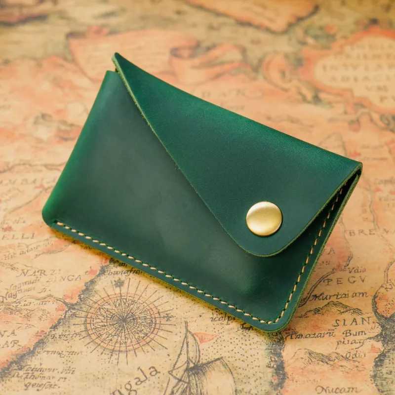 Men Genuine Leather Wallet Vintage Short Credit Case Ultra Mini Thin ID Card Holder High Quality Holder Cash Wallet Z250621