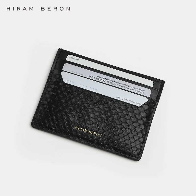 Hiram Beron Python Skin Kredi Kart Tutucu Deri rnler Ylan Czdan Siyah Krmz Renk Hediye Erkekler Kocaya Dropship Z250621