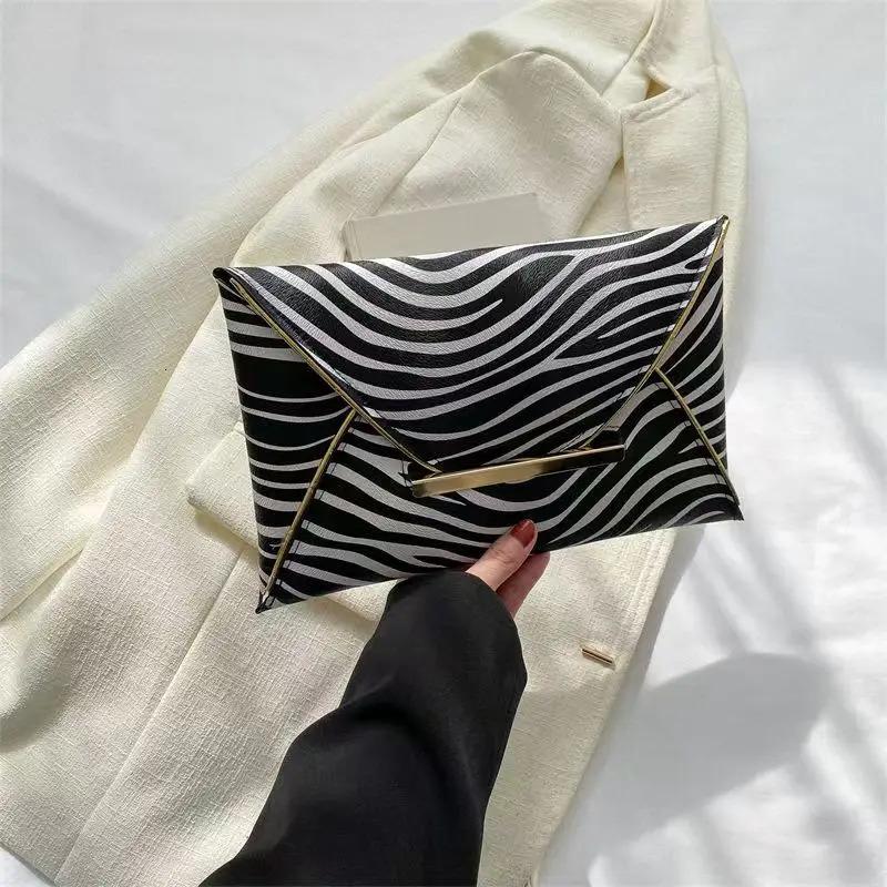 Fashion Women Leopard Zebra Cow Print Clutch Soft PU Leather Purses Female Large Capacity Envelope Bags Ladies Evening Party Bag 250617