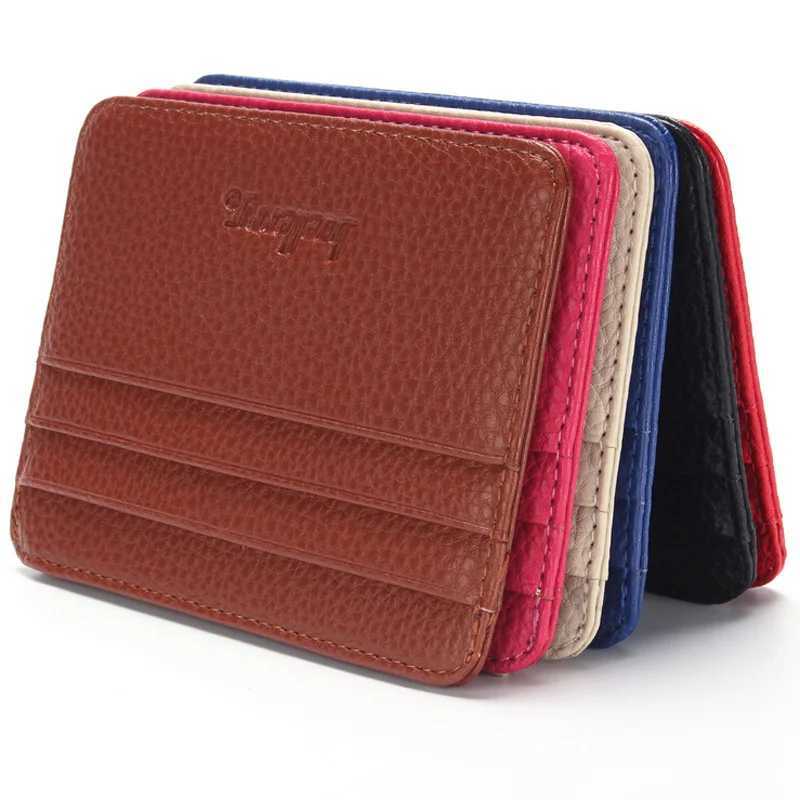 baellerry Mini Mens leather holder id card case thin wallet for women with coin pocket small purse cardholder Z250621