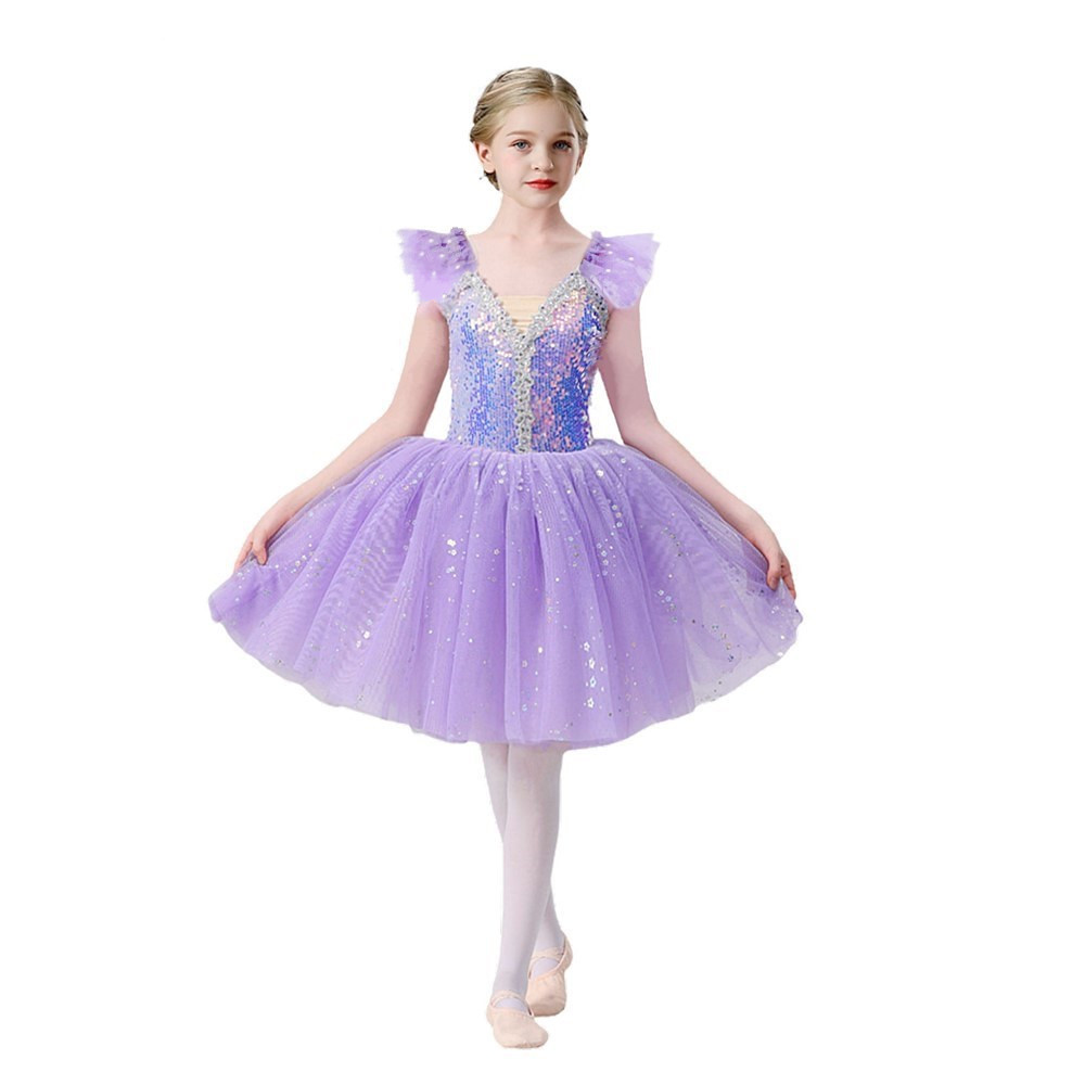 Girls' dance dresses, children's sequined ballet costumes, campus dance programs, stage collective performance costumes