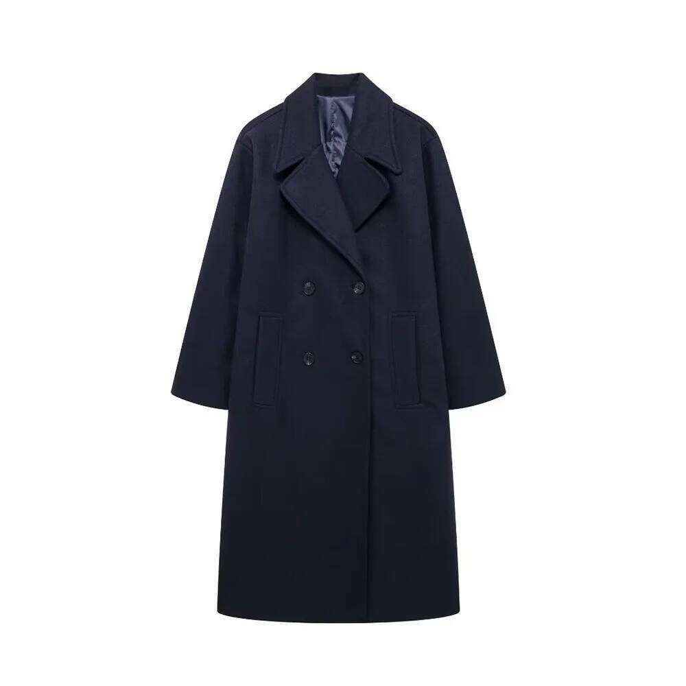 2024 RARF autumn new European and American style double breasted lapel long sleeved soft loose coat jacket