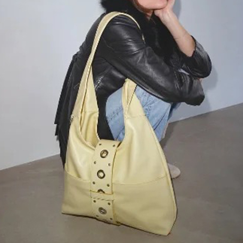 Free shipping designer bag Ins Internet Celebrity Retro High-end Fashion Oil Wax Leather Underarm Bag Crossbody Bag for Women Korean Niche 2025 Summer