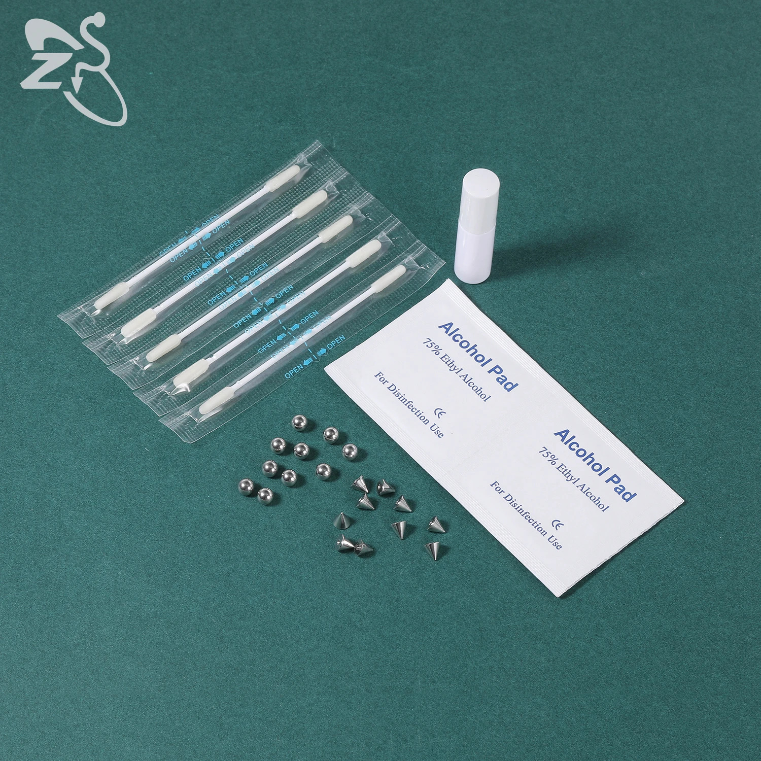 ZS 1 Set Eyebrow Ring Men Nose Lip Labret Studs Faux Belly Rings Replacement Ball Cone Non-Piercing Body Piercing Jewelry 250617