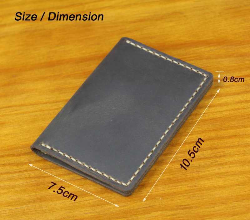 Handmade Crazy Horse Genuine Leather Card Holder Slim Men Business Card Holder Leather Card Wallet Women Card ID Holder Z250621
