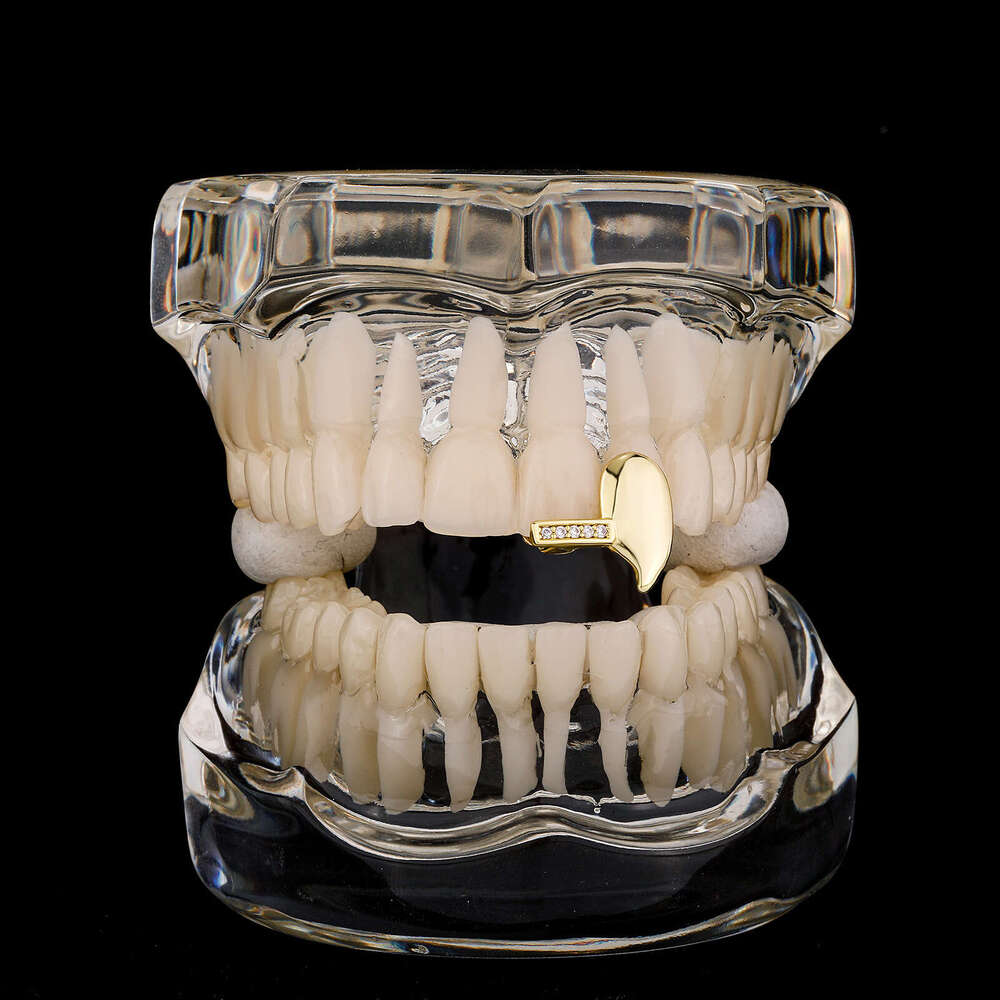 New Single Tooth Dia-Studded Brace Horizontal Bar Combination Personality Denture Men's Hip-Hop Accessory