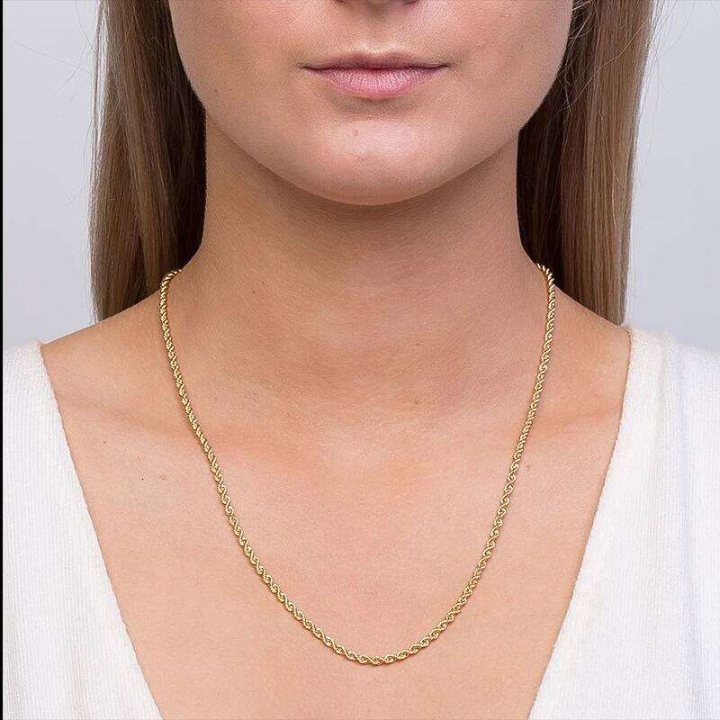 3mm Cuban Rope Chain Stainless Steel ical Mens Women Chains Around The Neck Gold Sier Color Necklace Good quality