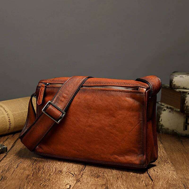 Original Messenger Fashion Men's Shoulder Genuine Leather Casual Boys Crossbody Bags Male Bag
