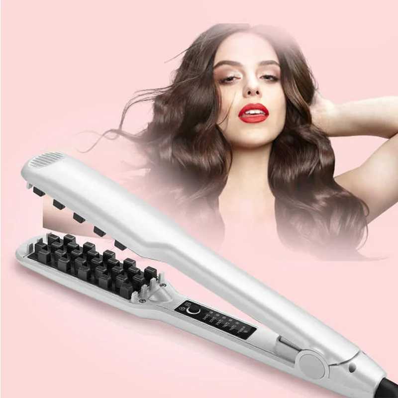 3D Fluffy Hair Styling Tool Hair Volumizing Iron 2 In 1 Hair Straightener Curling Ceramic Crimper Corrugated Curler Flat IronXJ250621