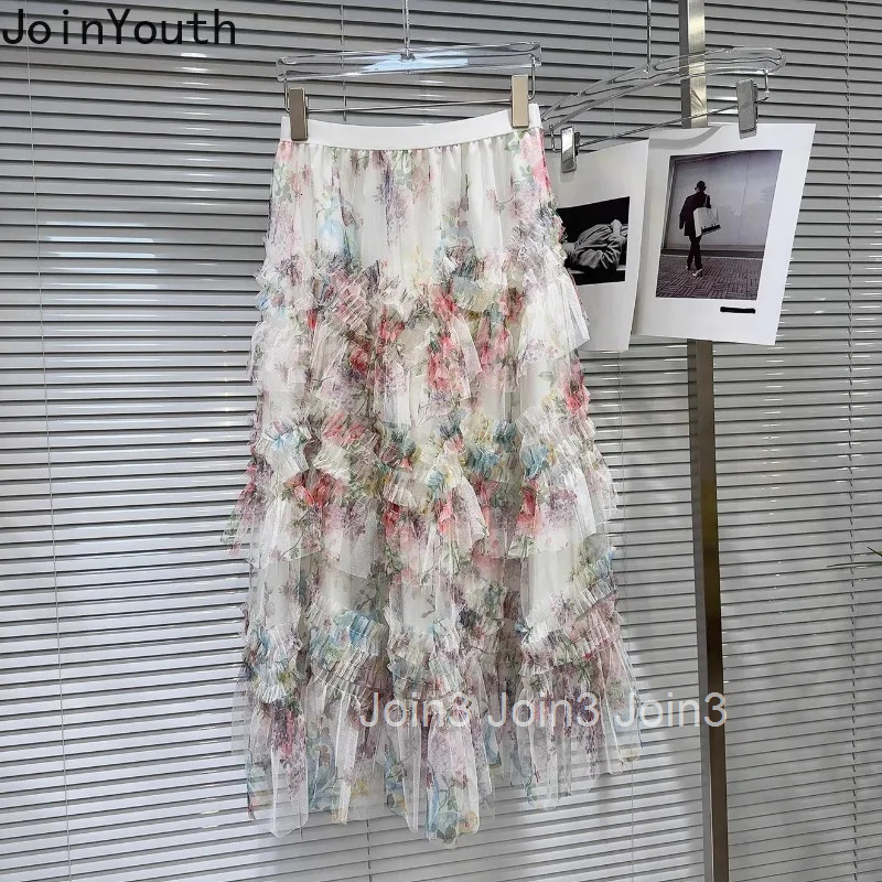 Two Piece Sets 2025 Womens Clothing Knitted Patchwork Lace Tops Ruffles Floral Sweet Skirt Outfits Fashion Korean Summer Suit