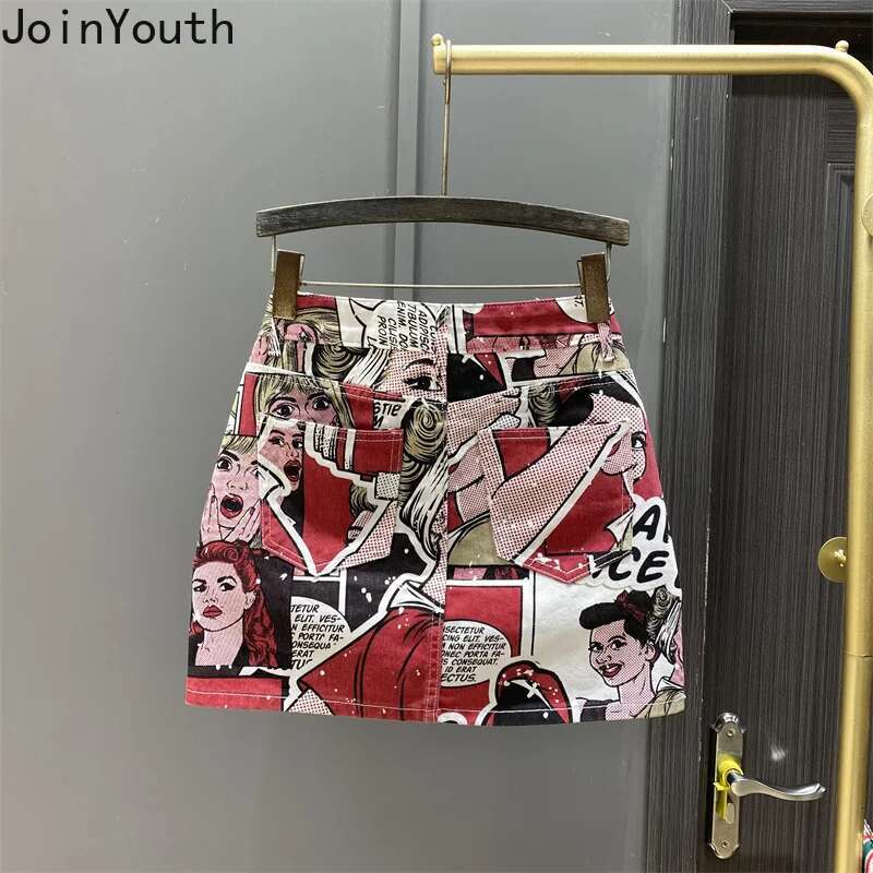 Mini Skirt for Women 2025 Faldas Mujer De Moda Bodycon Jupe Fashion Casual Saia High Waist Tunic Anime Summer Denim Skirt Skirts