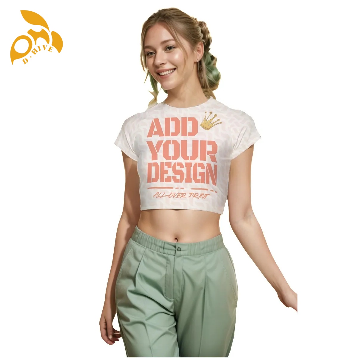 Free Shipping customized definition All-Over Print Women's Raglan fashion Cropped T-shirt high quality attractive