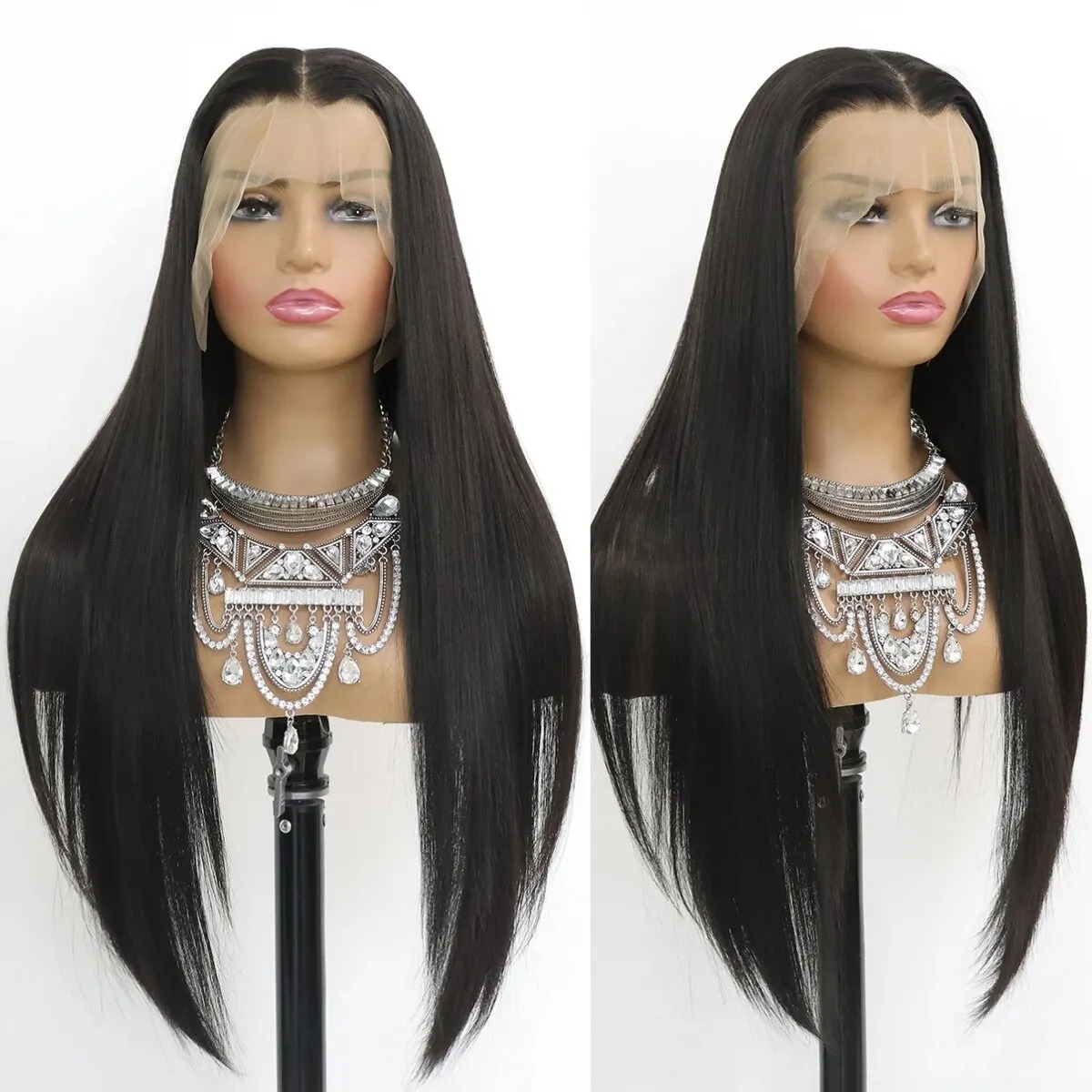 44 Inches 13x4 13x6 HD Transparent Bone Straight Lace Front Wigs 250 Density Brazilian Human Hair Wigs For Black Women Synthetic Front wigs