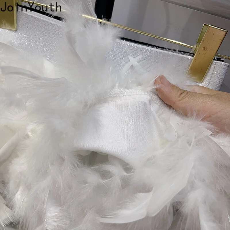 Sweet Y2k Skirt for Women 2025 Faldas Mujer De Moda Temperament Jupe Fashion Korean Sexy Saia Chic Feather Bodycon Mini Skirts