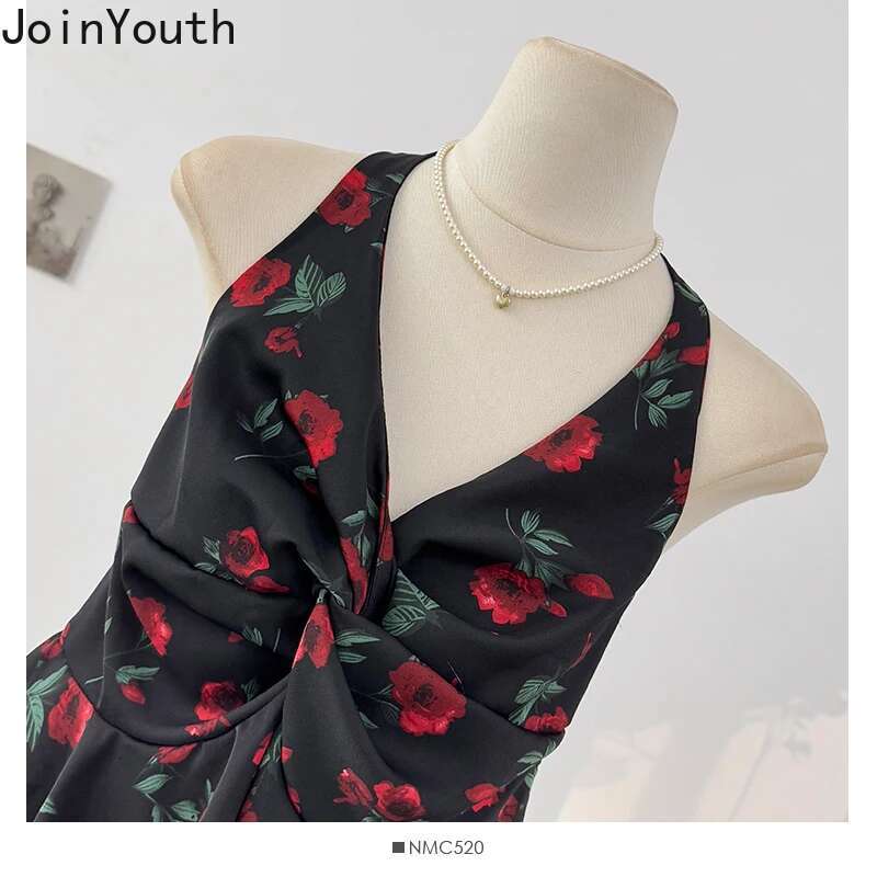 Floral Woman Tanks Folds Backless Sexy Tees 2025 Ropa Mujer Ruffles Summer Camis Fashion Slim Fit Vest Y2k Tops Women Clothing