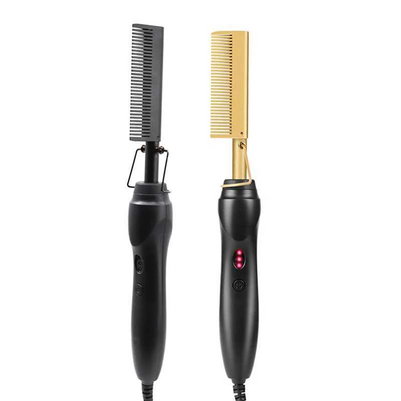 Hot Comb Hair Straightener Heating Flat Irons Wet Dry Use Comb Hair Straight Styler Corrugation Curling Iron CombXJ250621