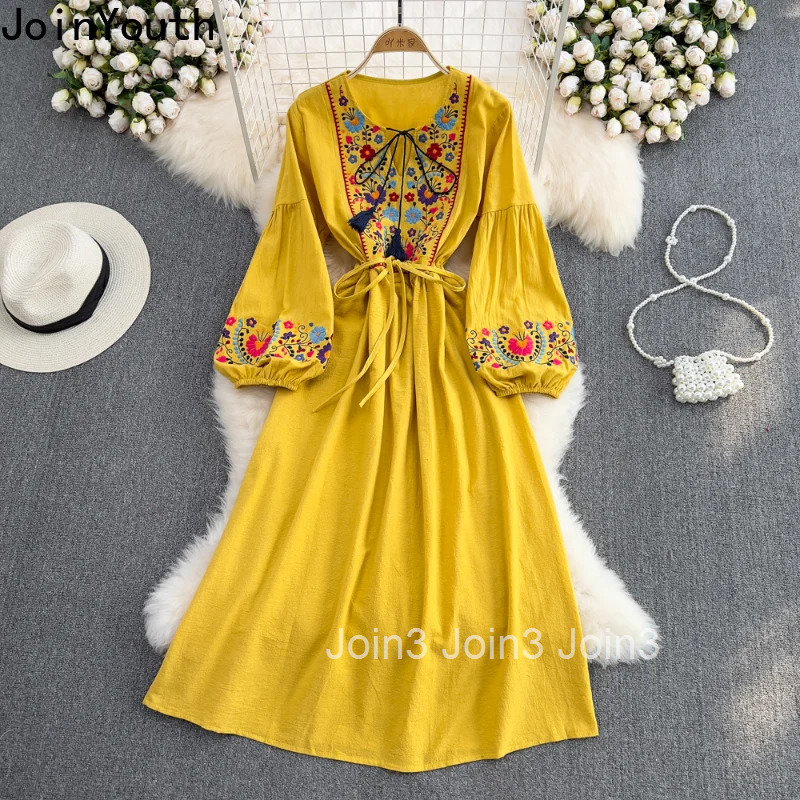 Bohemian Dress Women Embroidered Tassel Dresses
