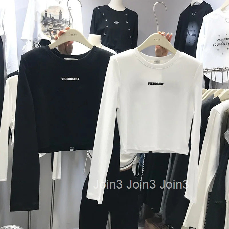 Crop Tops Fashion Sweet Woman Tshirts Long Sleeve O-neck Casual White T Shirt Summer Tees Sexy Hollow Out Backless Y2k T-shirt
