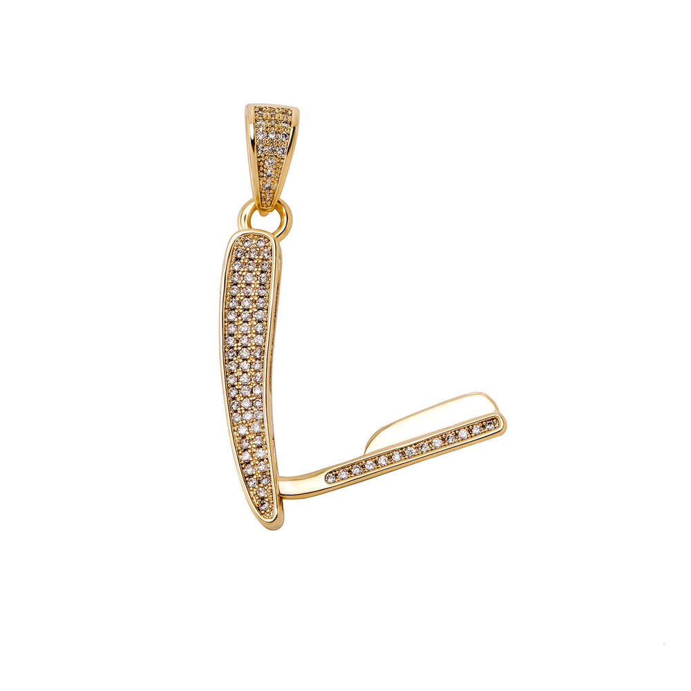 Hip Hop New Style Razor Copper Inlaid Zircon Full Dia Personality Unisex Trendy Necklace Jewelry Ins